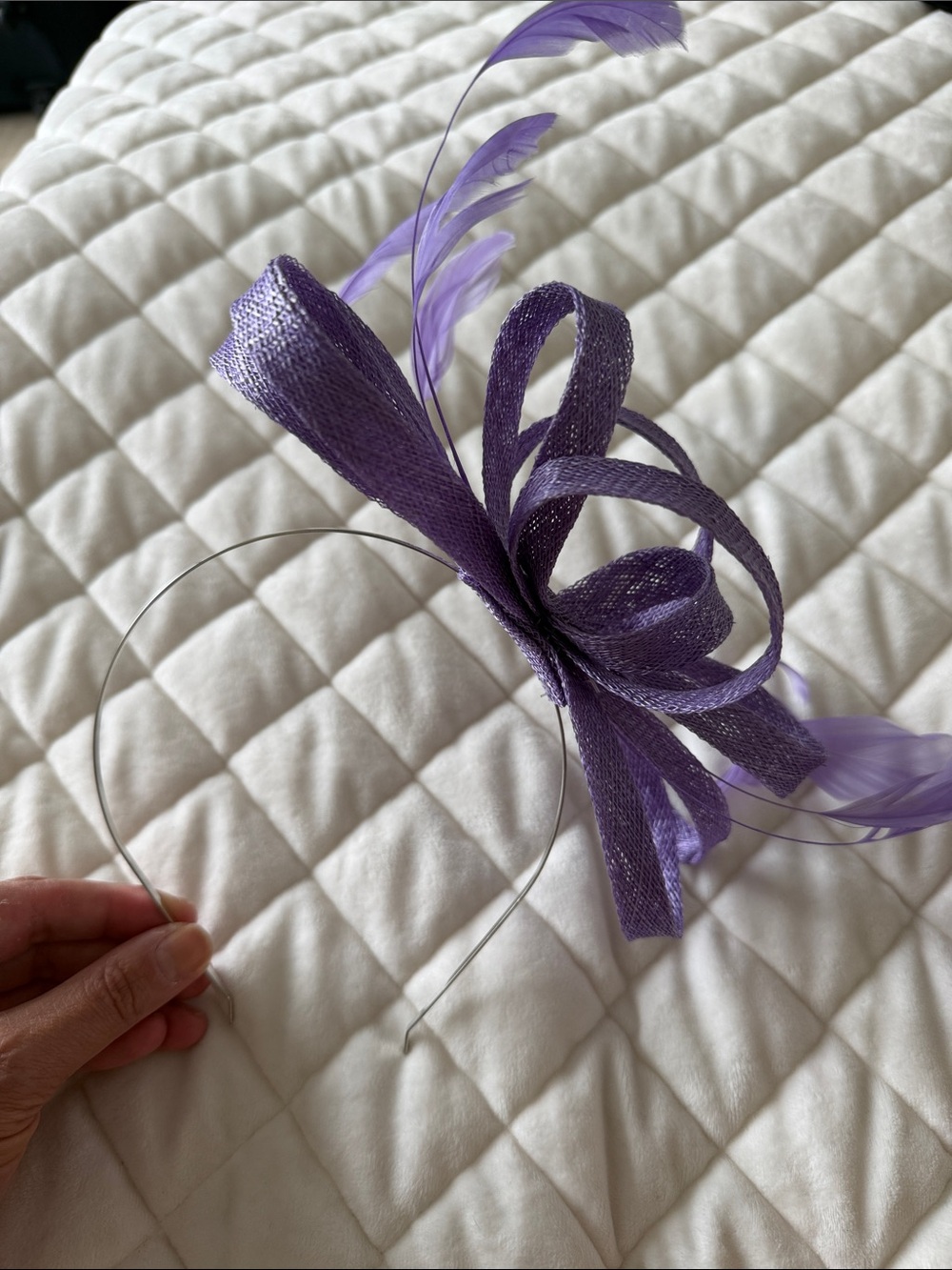 Purple Feathered Fascinator Headband